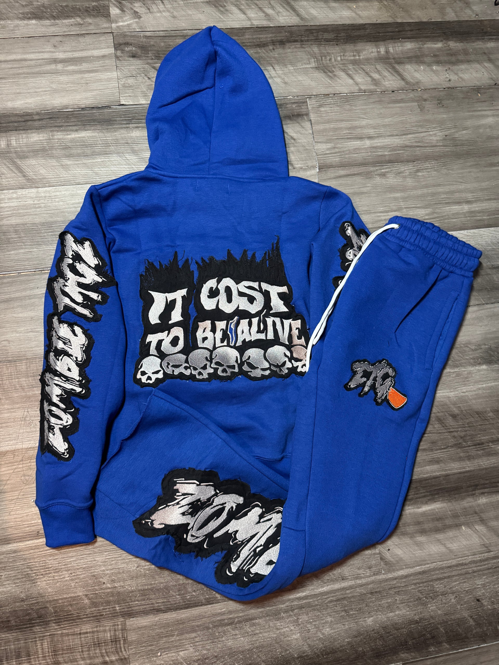 Blue Zombie Flared Sweatsuit