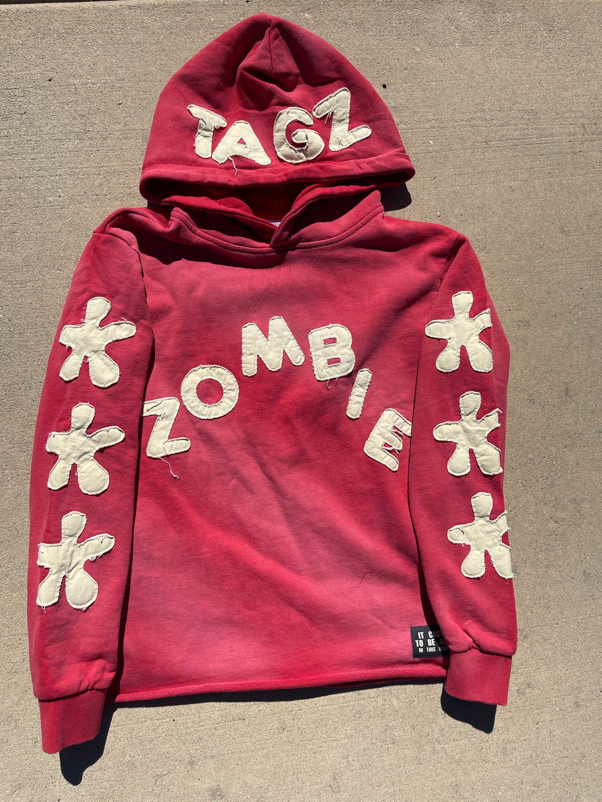 Cropped Red Zombie Tagz Hoodie