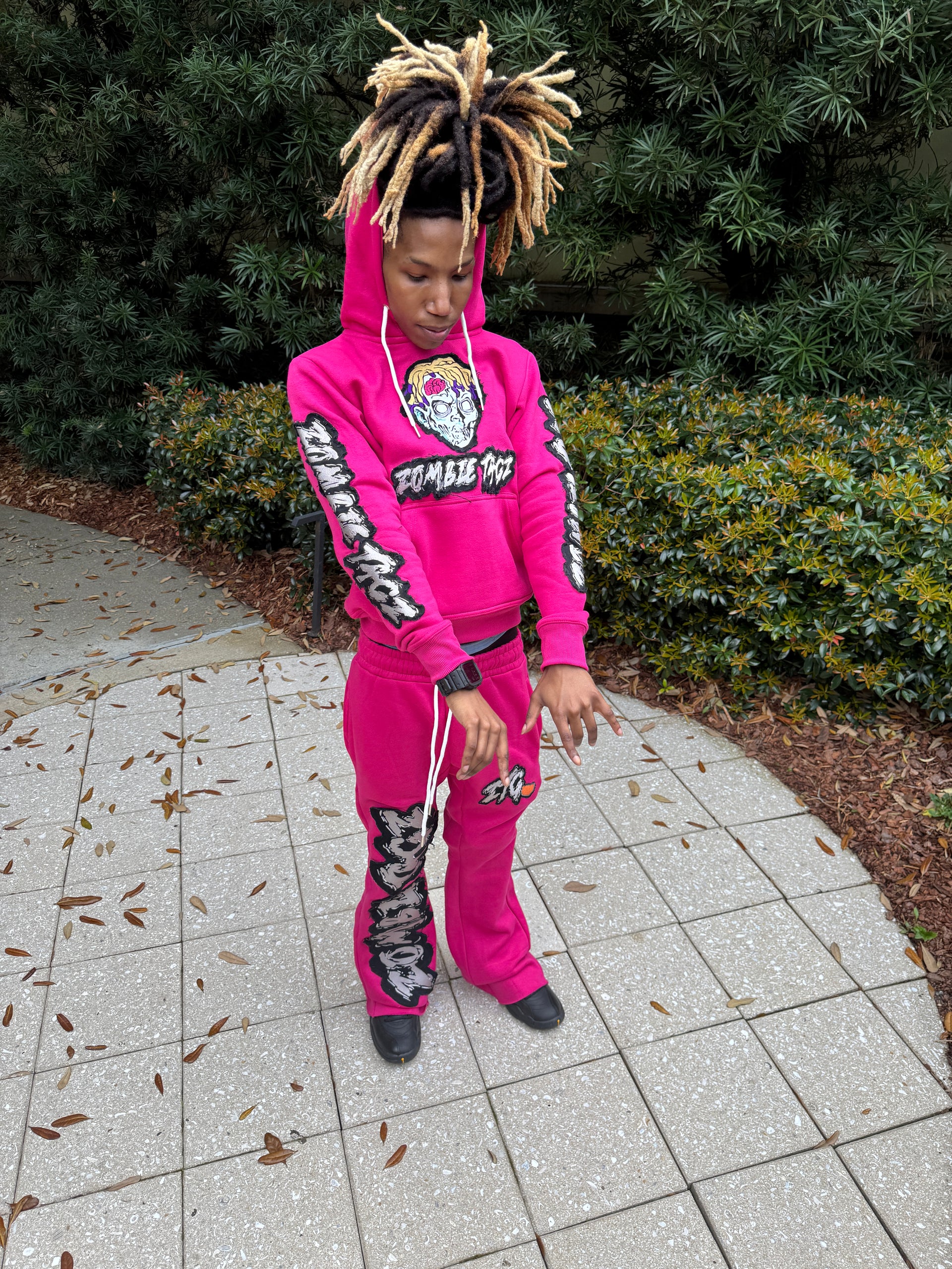 Pink Zombie Flared Sweatsuit
